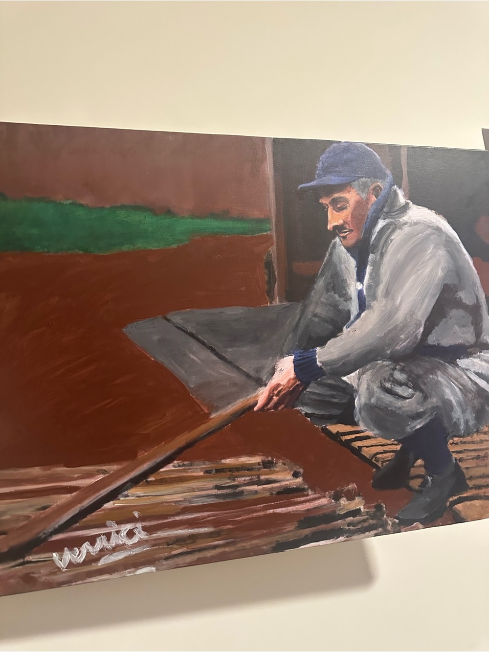 Honus Wagner painting 24x18 Canvas Art baseball bats art